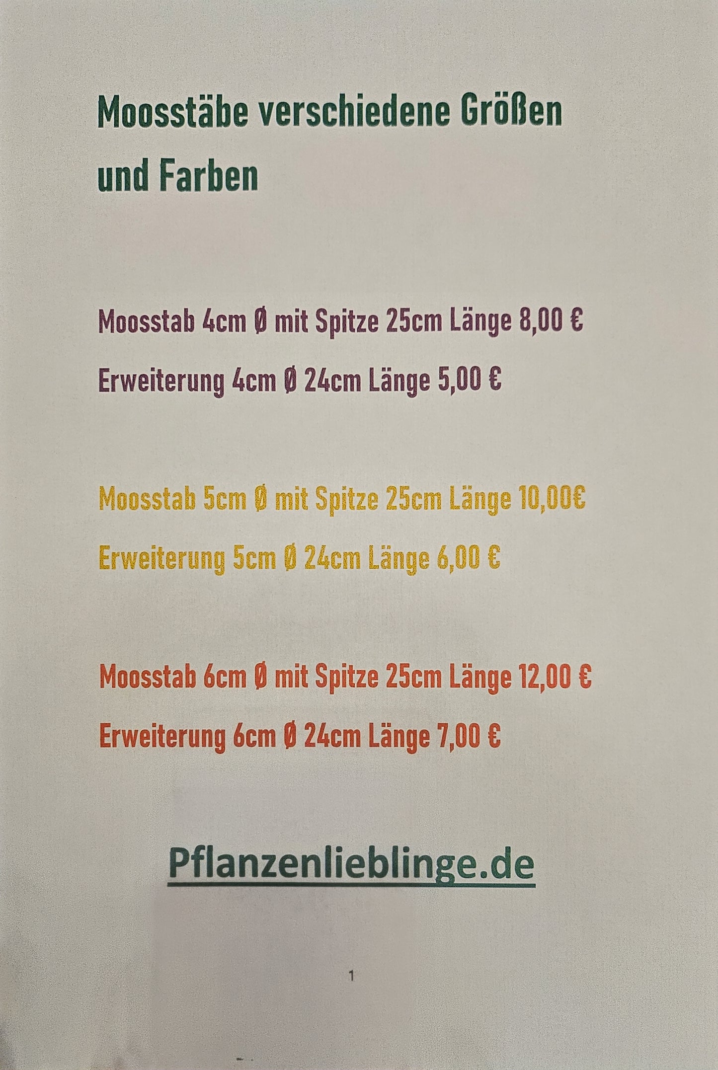 Erweiterung für Moosstab 4cm Ø 24cm Länge Wunschfarbe 3D Druck Pflanzenzubehör