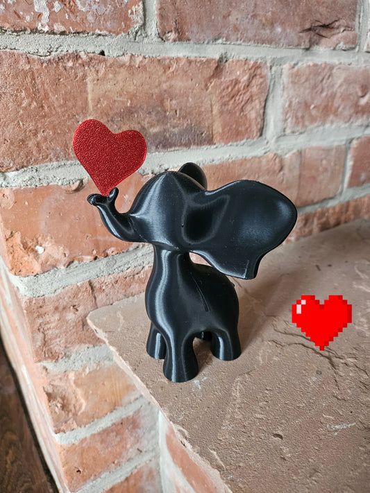 X 3D Druck Figuren Elefant mit Herz Geschenk Valentinstag